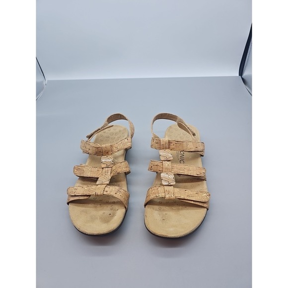 Vionic Shoes - Vionic Womens Amber TVW1275 Brown Adjustable Strap Slingback Sandals Size 10